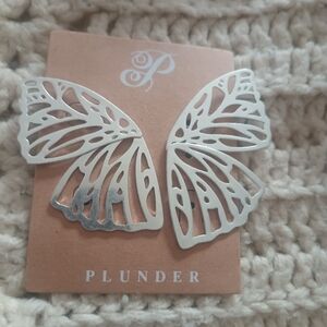 Plunder Silver Butterfly Earrings